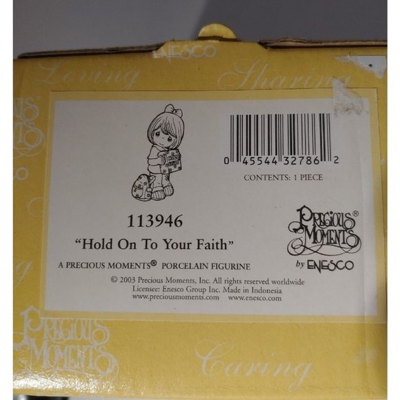 Precious Moments HOLD ON TO YOUR FAITH Figurine #113946 4 1/2 Inches Tall - Picture 6 of 7